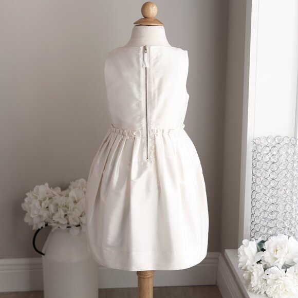 Ivory Creme Silk Dress J. Crew Kids Party Flower Girl Recital Special Occasision - Picture 5 of 6